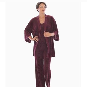 Soma Burgundy Burnout Velvet Robe